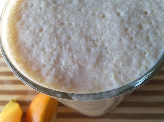 Look at the froth on this Creamsicle protein shake! 